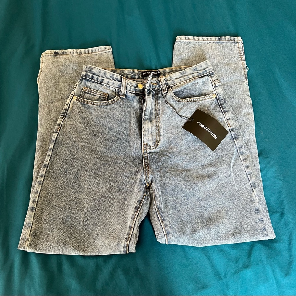 plt vintage wash split hem jeans